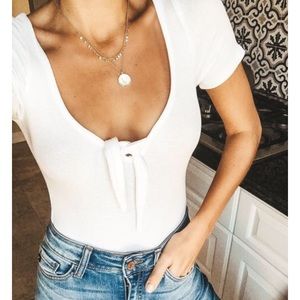 Boundless ribbed body suit white